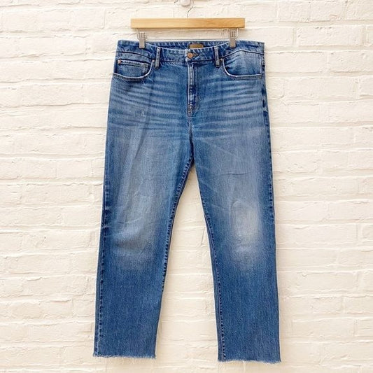 Porter Blue || Rebel Straight Leg Jeans Raw Hem 90s Organic Cotton Blue 32