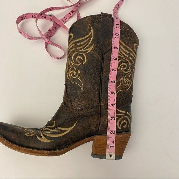 Circle G || Corral Women's L5002 Brown Distressed Embroidered Western Boot 9