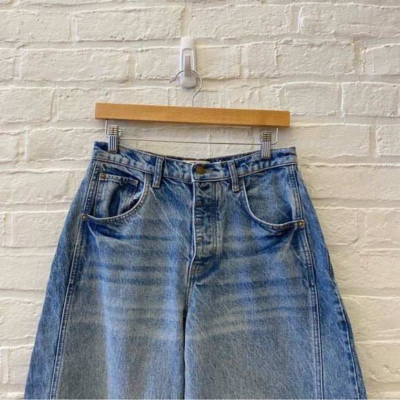 Free People || We The Free Lucky You Mid-Rise Barrel Jeans Blue 27