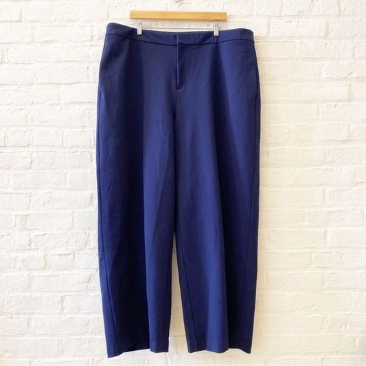 Eloquii || Straight Leg Doublecloth Pant Navy Blue 24 NWT