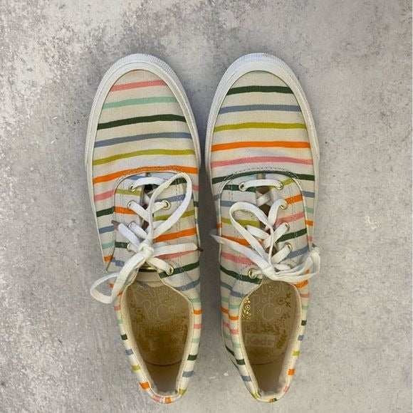 Anthropologie || Keds x Rifle Paper Co. Anchor Sneakers Happy Stripe Rainbow 8.5