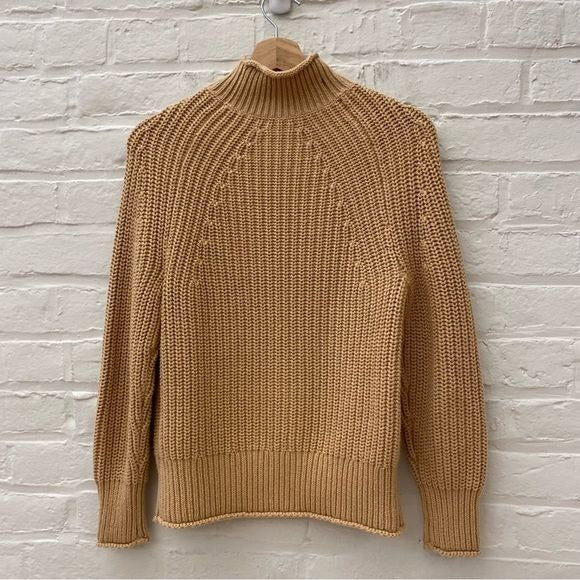 J. Crew || Relaxed Rollneck Sweater in Sandy Beach Tan XXS