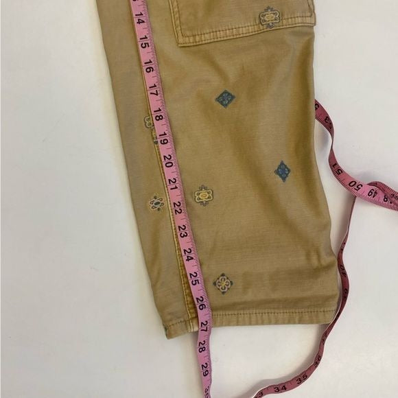 Anthropologie || Pilcro The Roamer Embroidered Khaki Chino Utility Pants Tan 26