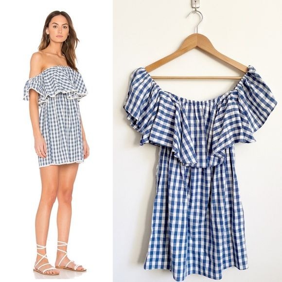 Misa Los Angeles || Belu Mini Dress Blue & White Gingham Extra Small NWT