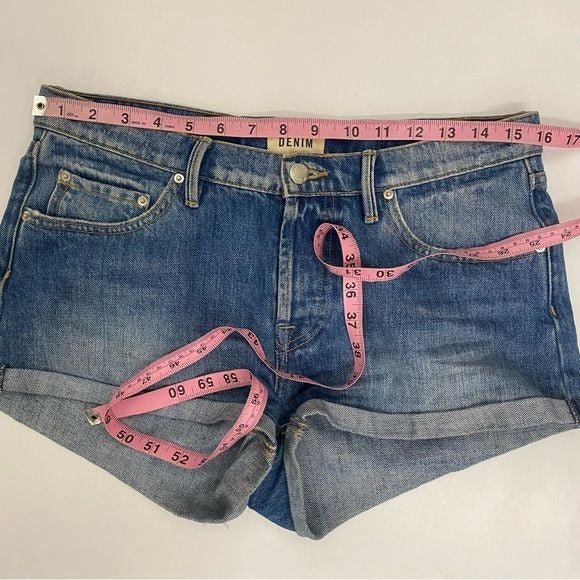 Sezane || Niels Cuffed Denim Jean Shorts Blue 36 US 4