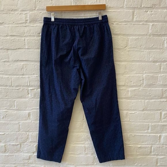 J.Crew || Eyelet Pull On Pants Drawstring Navy Blue Small