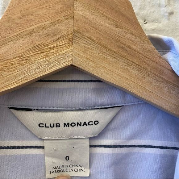 Club Monaco || Strawberta Long Sleeve Shirtdress Blue Stripes Button Detail 0