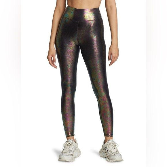 Heroine || Marvel Legging Black Oil Slick Shimmer Metallic Small