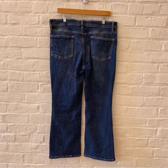 Anthropologie Dd Pilcro The Yaya Kick Flare Jeans Cropped Blue 34