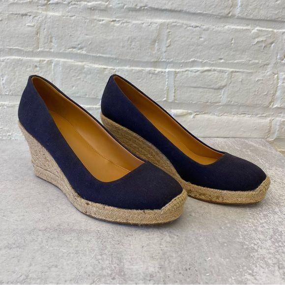 J.Crew || Seville Espadrille Wedges in Canvas Black 8.5