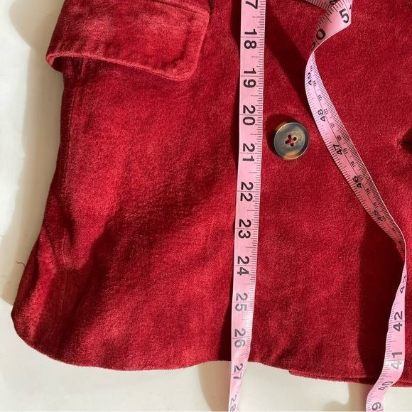 Anthropologie || Blank NYC Suede Leather Double Breasted Blazer Red XS NWT