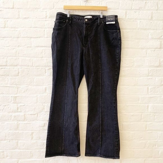 Abercrombie || Curve Love High Rise Vintage Flare Jean Black Gray 34 NWT