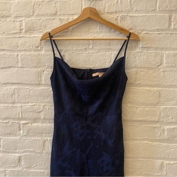 Anthropologie || Hutch Kinsey Cowl Neck Slip Midi Dress Navy 2