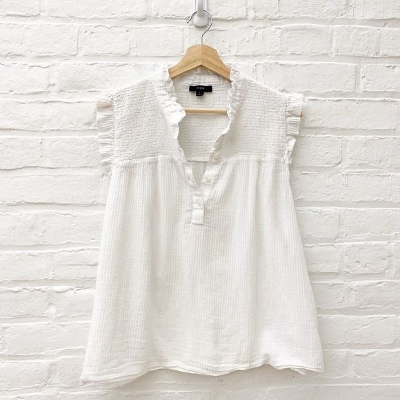 J.Crew || Garden Top in Soft Gauze in White Large