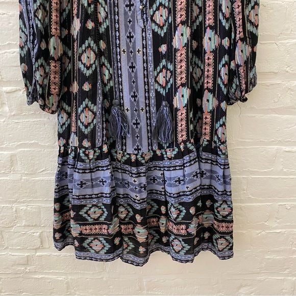 Anthropologie || Holding Horses Winter Moon Drop Waist Mini Dress Tassels XSP