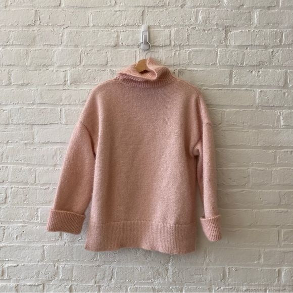 Kate Spade || Shimmer Tinsel Turtleneck Sweater Holiday Party Blush Pink Small