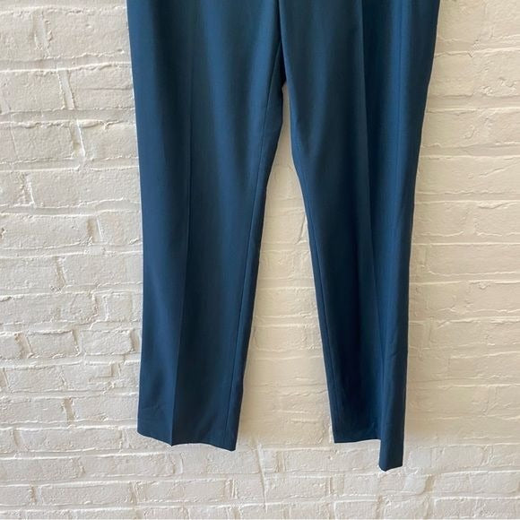 Theory || Heze Belted Trouser Pant Deep Teal Blue Green 4