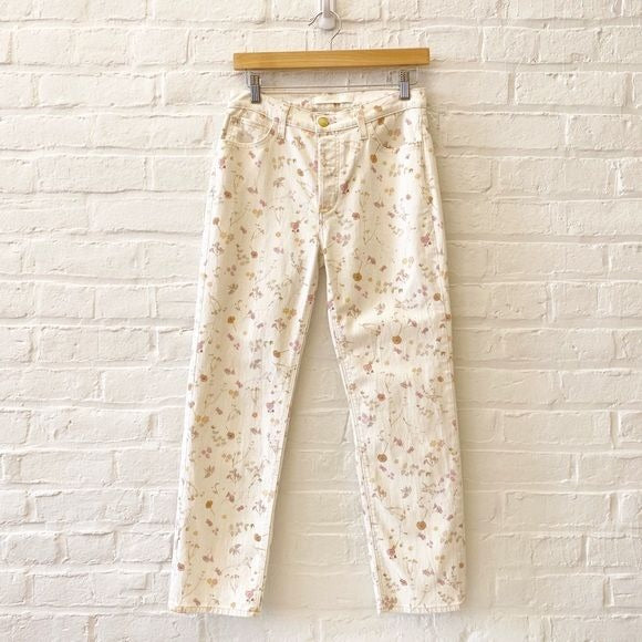 Joe’s Jeans || The Scout Mid Rise Slim Jeans Flower in Your Pocket Cream Floral