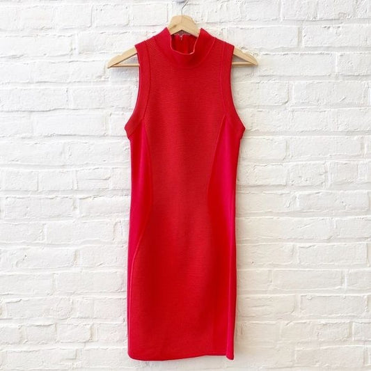 Parker || Amy Knit Sleeveless Turtleneck Dress Rosebud Pink Medium Bodycon