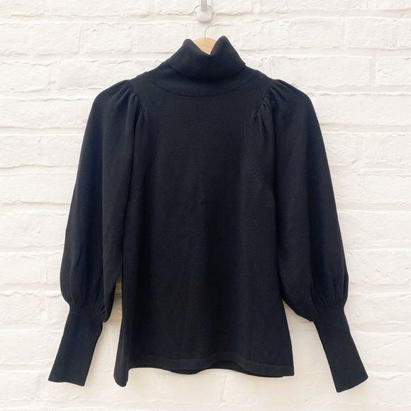 Apiece Apart || Dewi Turtleneck Puff Sleeve Sweater Black Small