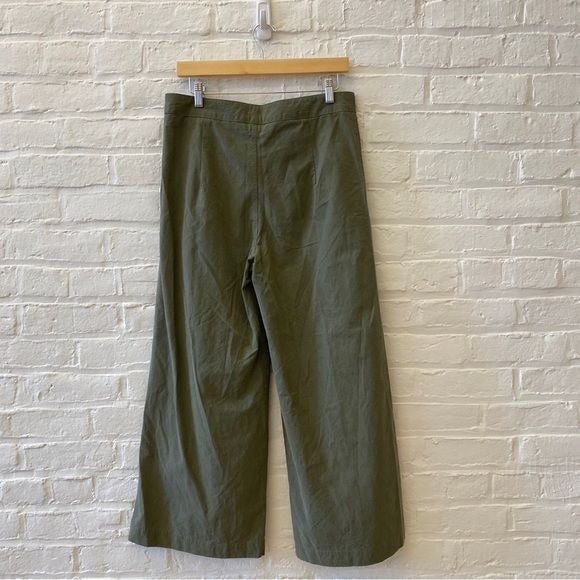 Pietsie || Ischia Wide Leg Crop Pant Army Green Medium