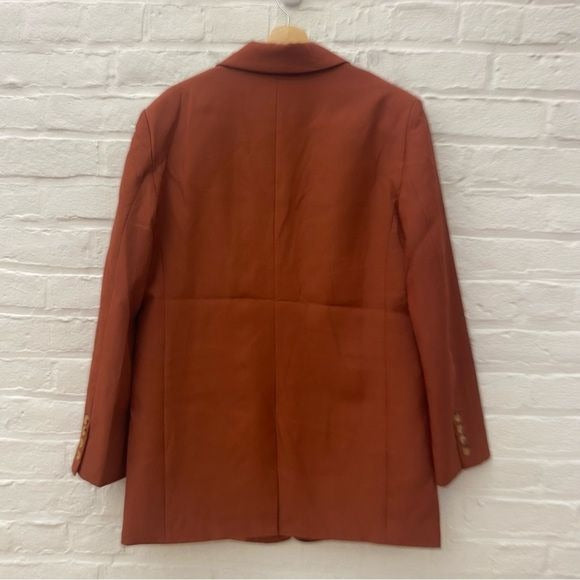 Walter Baker || Kira Oversized Blazer Notch Lapel Rust Brown Orange Small