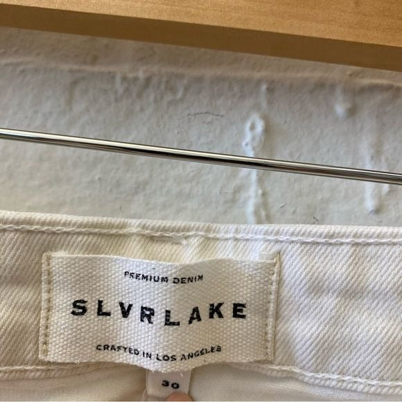 SLVRLAKE || Lou Lou Mid Rise Slim Jeans White 30