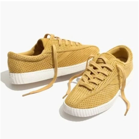 Madewell x Tretorn || Nylite Sneakers Perforated Suede Golden Apple Yellow 9