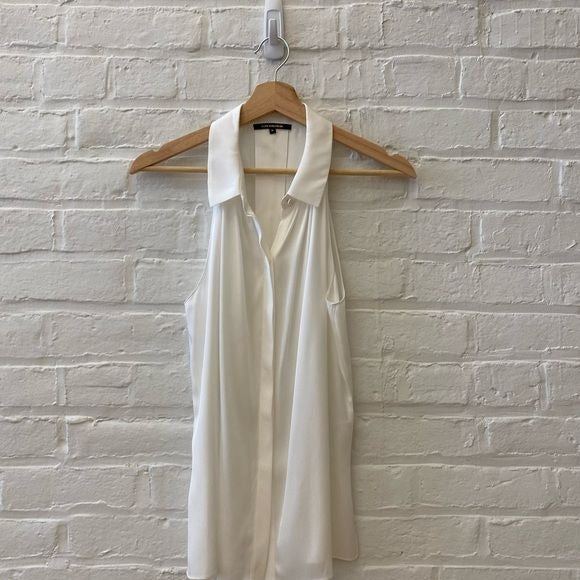 Kobi Halperin || Kristin Stretch Silk Blouse Halter High Neck Ivory Medium