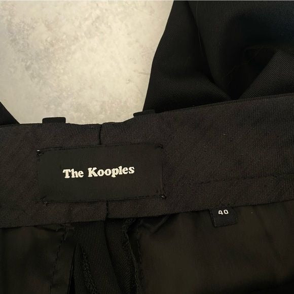 The Kooples || Cropped Stretch Ankle Pants Banded Waist Black 40