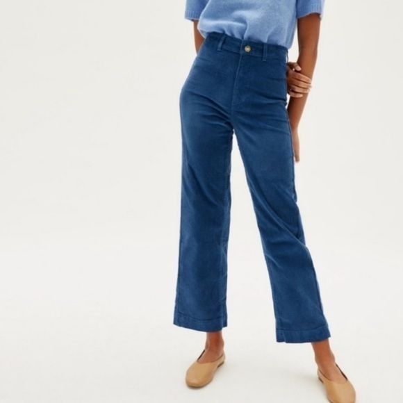 Everlane || Baby Cord Relaxed Straight Pants Corduroy Atlantic Blue 6