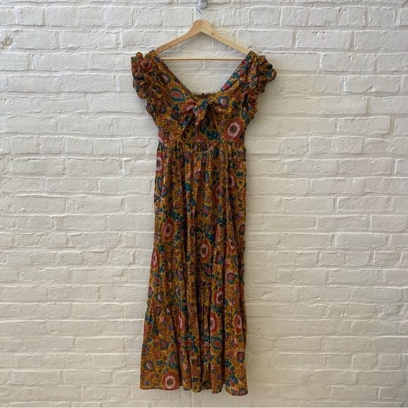 House of Harlow 1960 || Tie Back Floral Maxi Dress Cotton XS