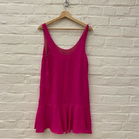 Amanda Uprichard || Soren Dress Drop Waist Mini Hot Pink S NWT