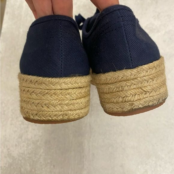 Wild Pair || Sofeya Espadrille Platform Sneakers Navy 9.5