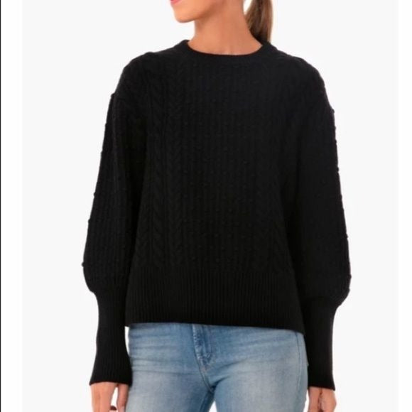 Tuckernuck || Dickens Sweater Cashmere Blend Bobble Chunky Knit Raven Black