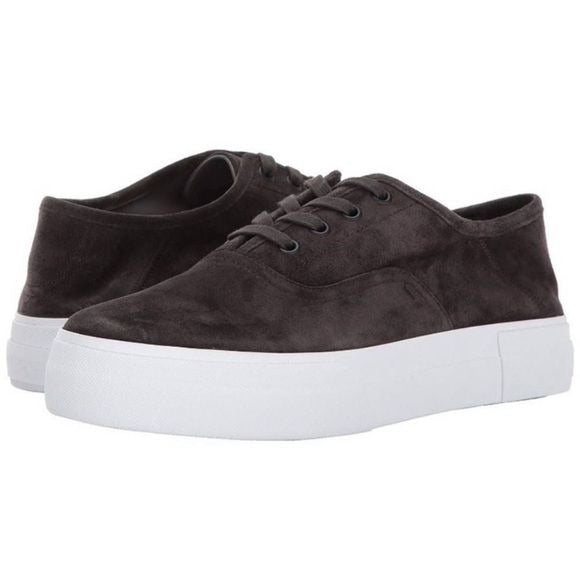 Vince || Copley Suede Platform Sneakers Lace Up Dark Gray 7