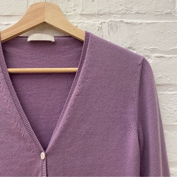 Prada || Cashmere V Neck Cardigan Lavender Purple 40