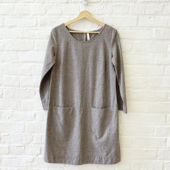 Anthropologie || Nuthatch Slit Pocket Pullover Shift Dress Gray