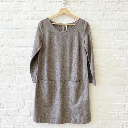 Anthropologie || Nuthatch Slit Pocket Pullover Shift Dress Gray