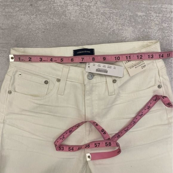 J. Crew || Slim Broken In Boyfriend Jeans White 25P 25 Petite NWT