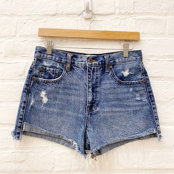 Pistola || Kylee Relaxed High Rise Cuffed Jean Shorts in Luna Wash Blue 27