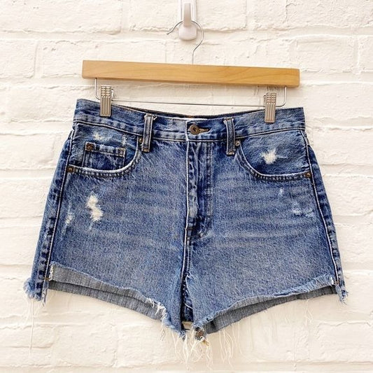 Pistola || Kylee Relaxed High Rise Cuffed Jean Shorts in Luna Wash Blue 27