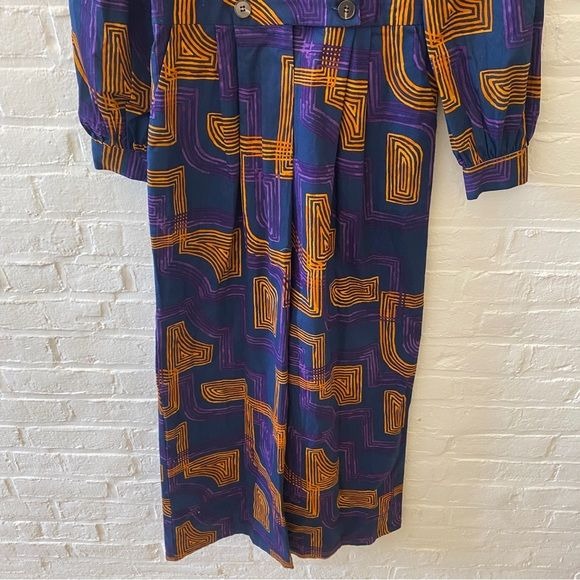 FRNCH || Rachelle Jackie Jumpsuit in Maze Abstract Pattern Orange Purple Blue S