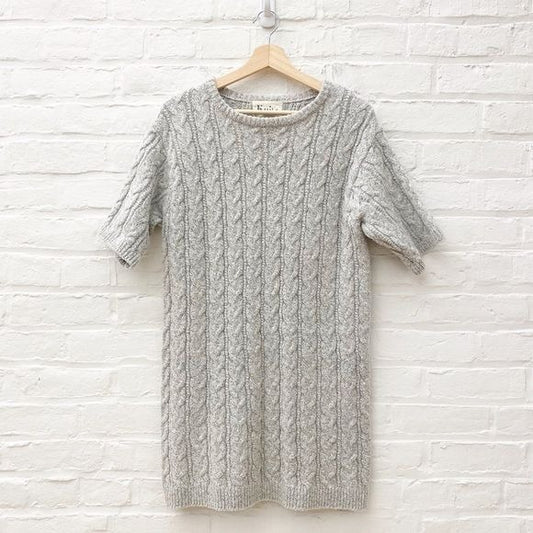 For Love and Lemons || Knitz Sweater Dress Snow Day Gray Small