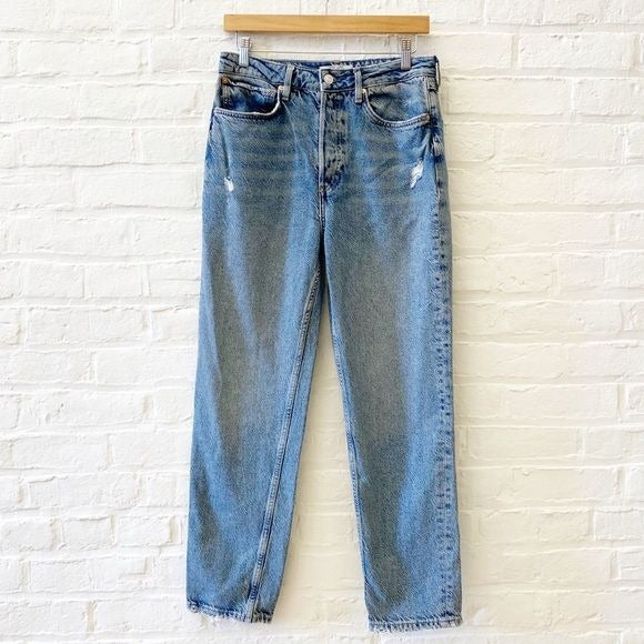 Free People || We The Free Fast Times High Rise Moms Jeans Straight Blue 29