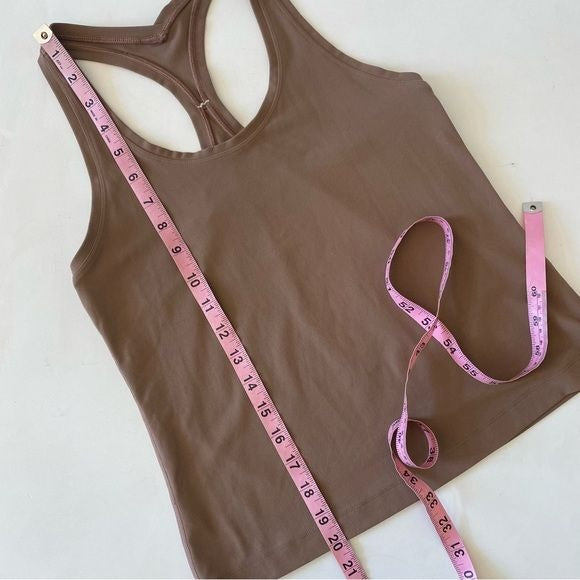 Lululemon || Cool Racerback Tank Top Shorter Length Cacao Brown Tan 6