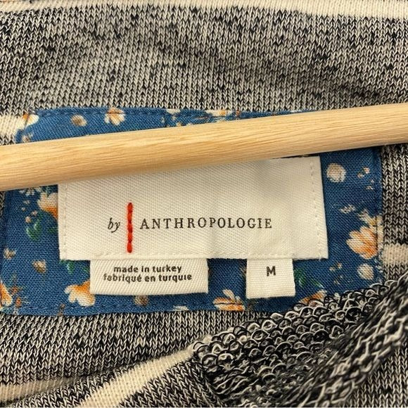 Anthropologie || Devin Textured Pullover Sweatshirt Blue Striped Medium