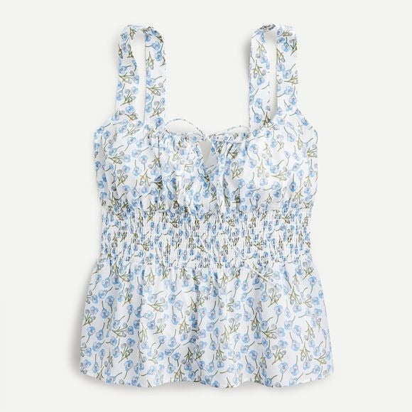 J.Crew || Smocked Waist Tank in Liberty Ros Floral XXL