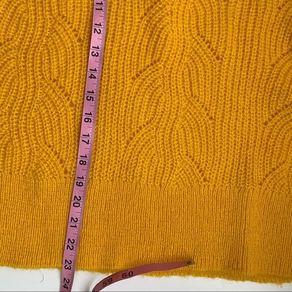 Boden || Hadley Pointelle Mohair Blend Sweater Happy Golden Yellow Small