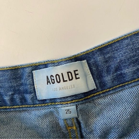 AGOLDE || Parker Vintage Cut Off Shorts Denim in Dark Swapmeet Blue 25